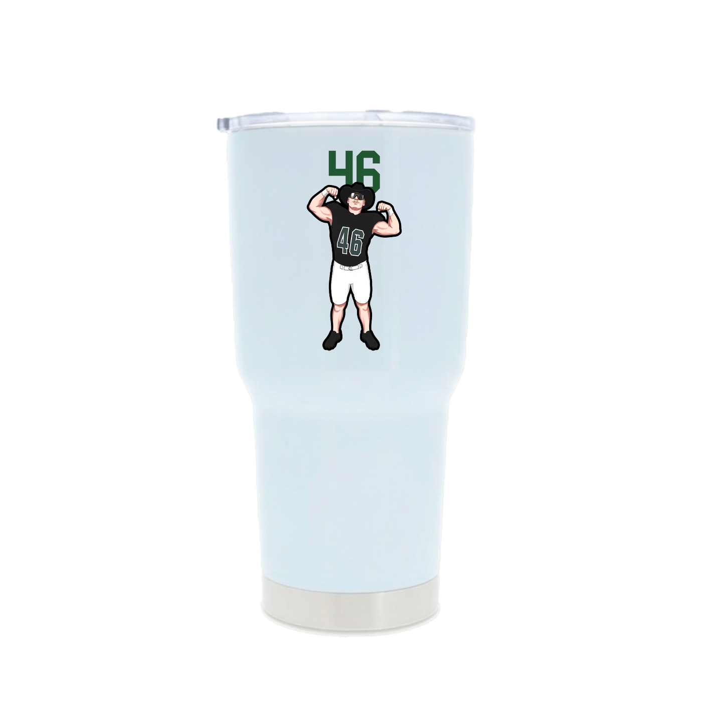 30oz Stainless Steel Tumbler — Number Top in White