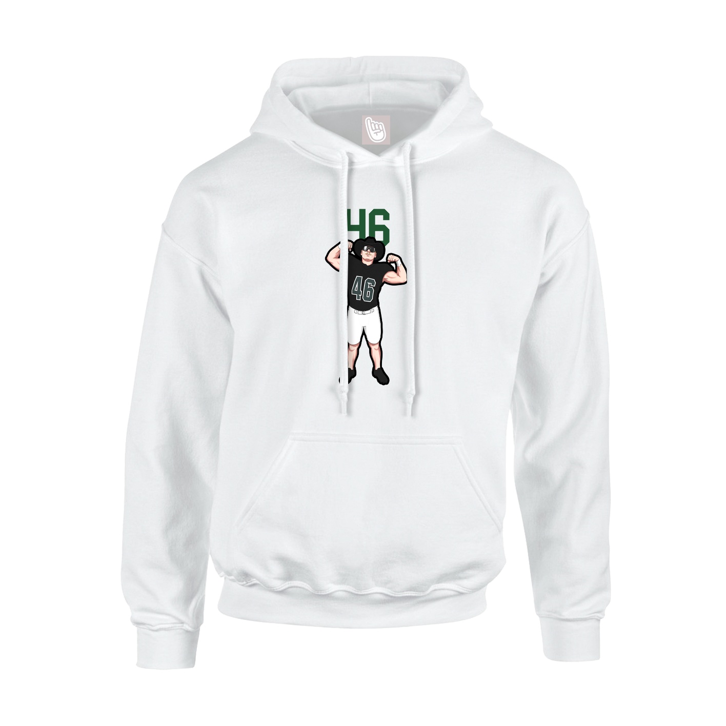 Hoodie — Number Top in White