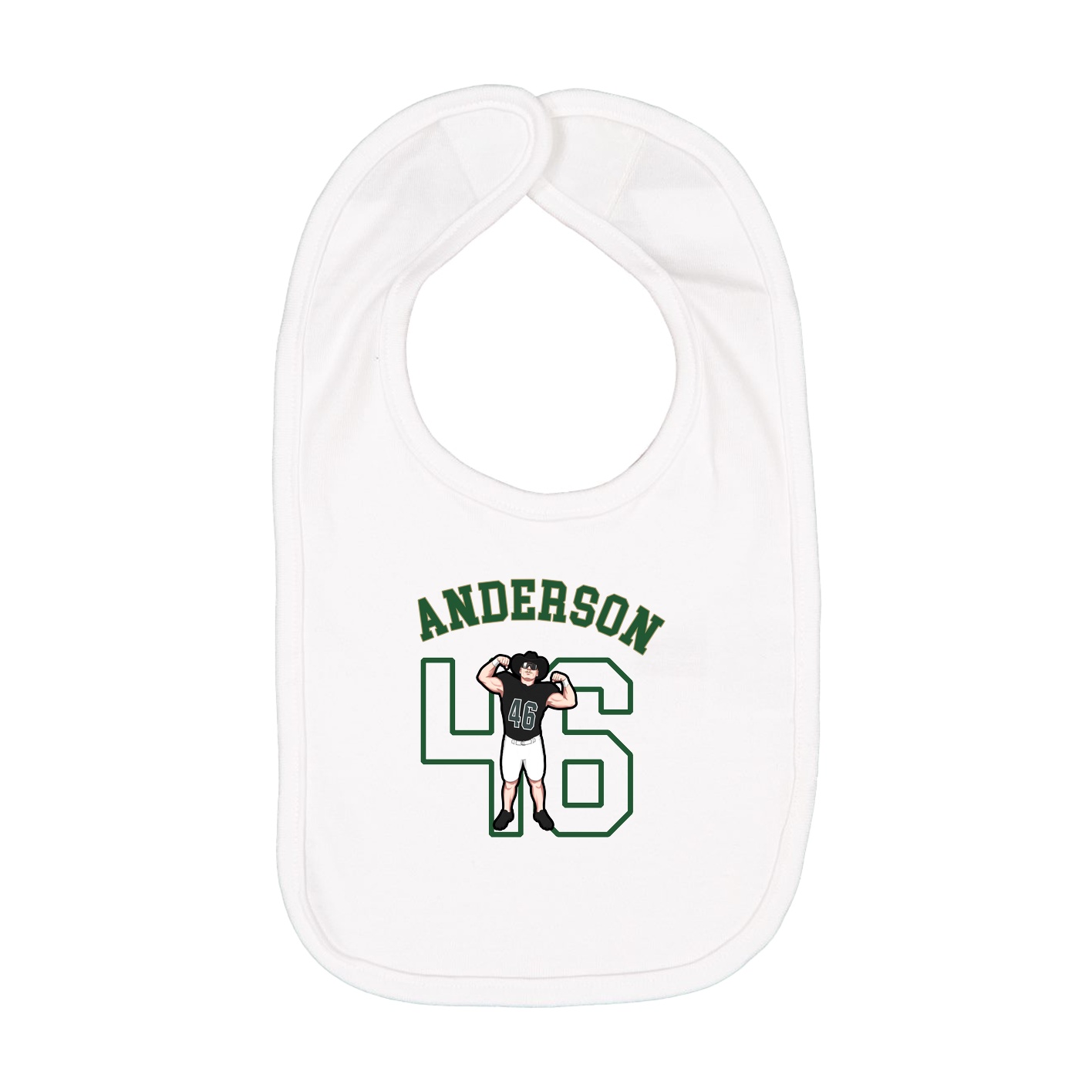 Infant Bib — Shirsey Arch in White