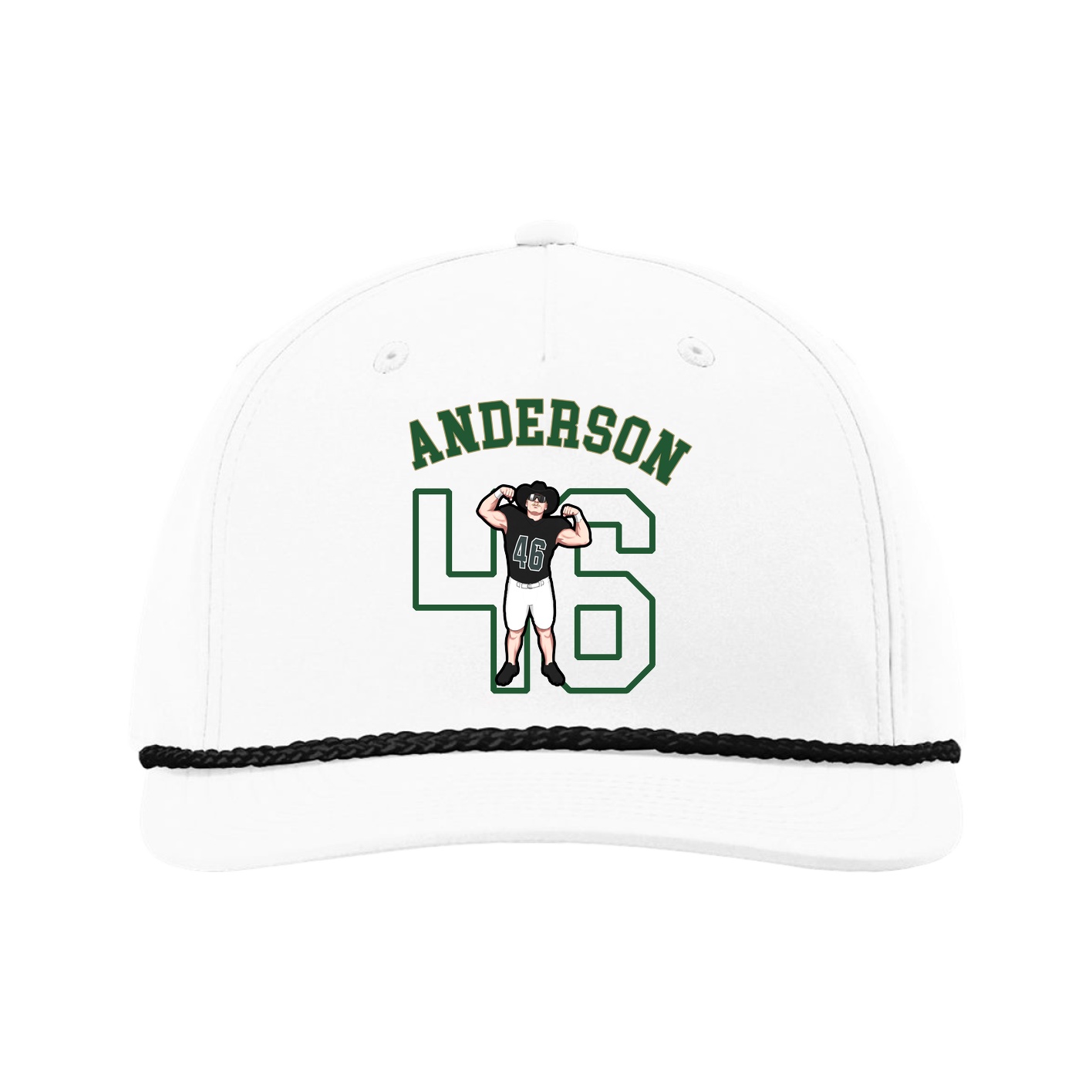Five-Panel Classic Rope Cap — Shirsey Arch in White