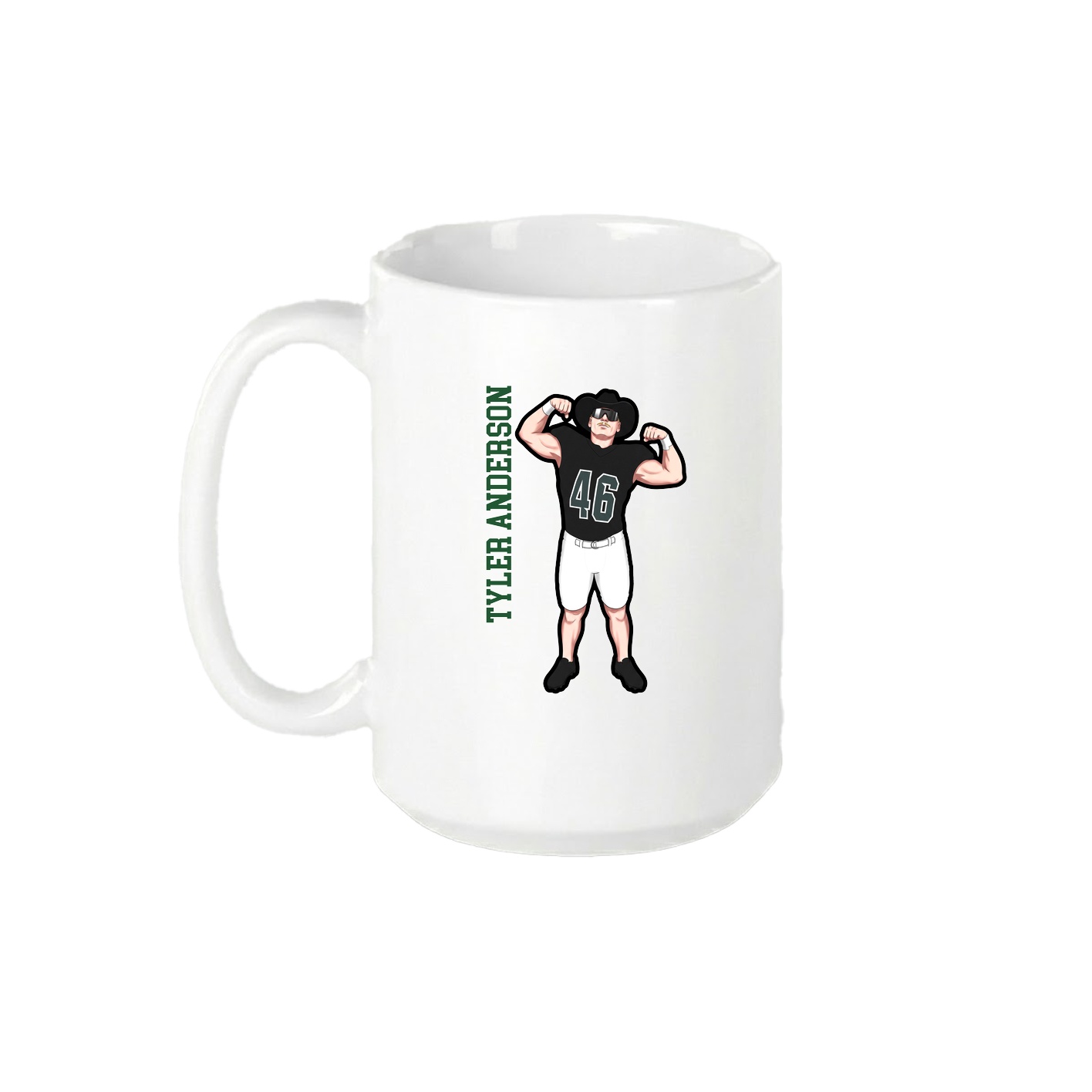 15oz Coffee Mug — Name Vertical in White