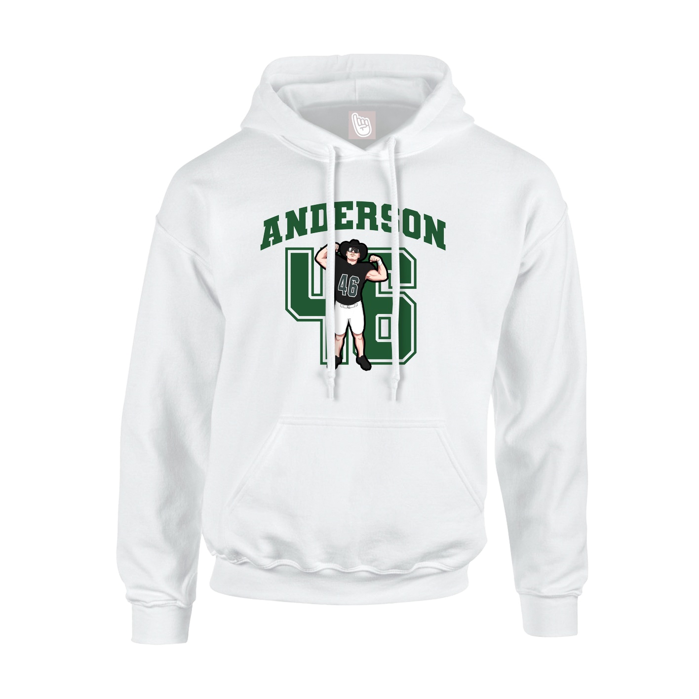 Youth Hoodie — Number in White