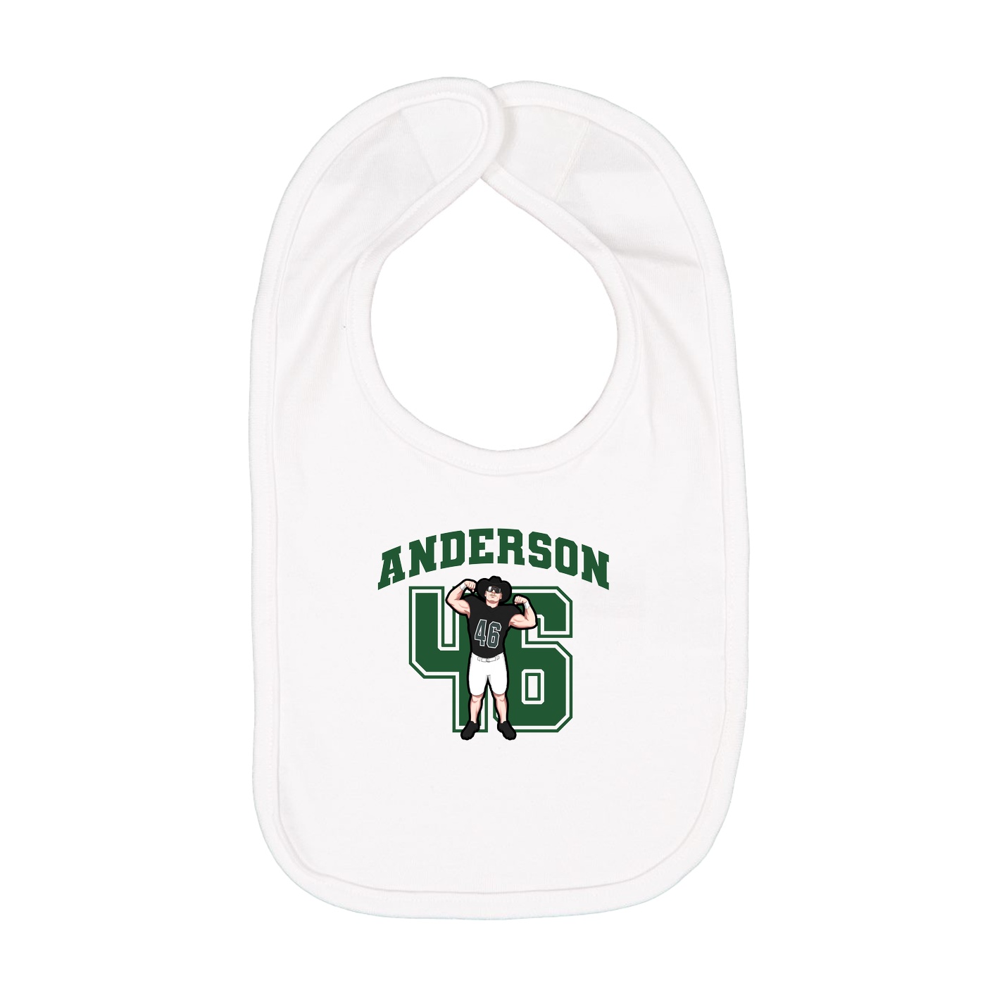 Infant Bib — Number in White