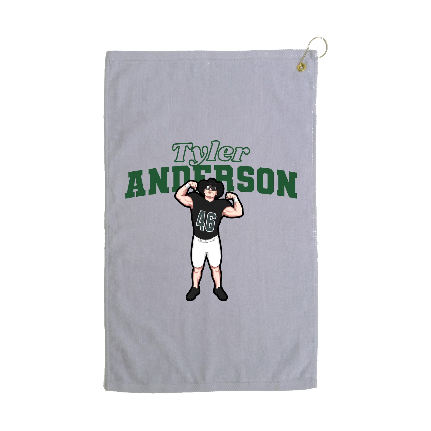 Golf Towel — Name Arch in Grey