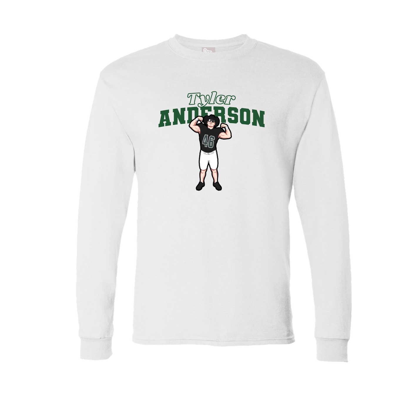 Long Sleeve Tee — Name Arch in White