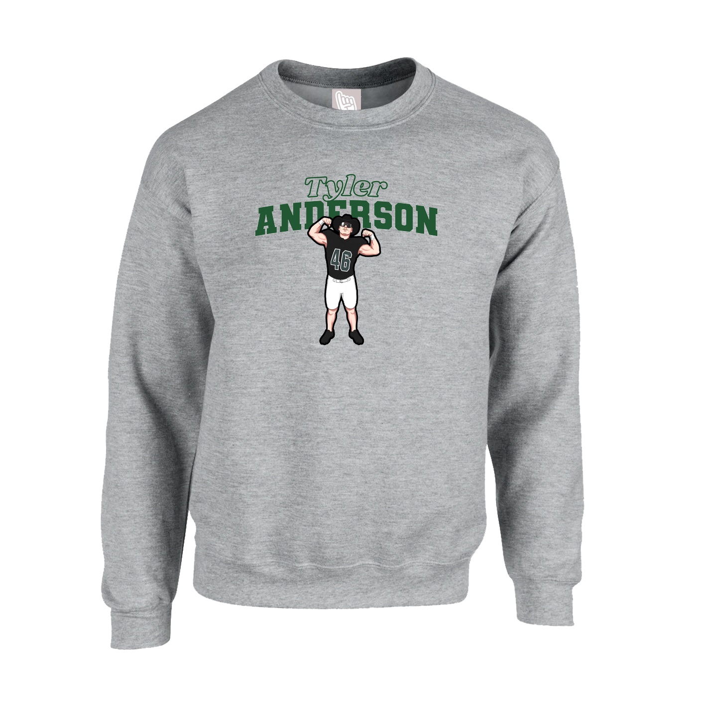 Fleece Crew — Name Arch in Grey