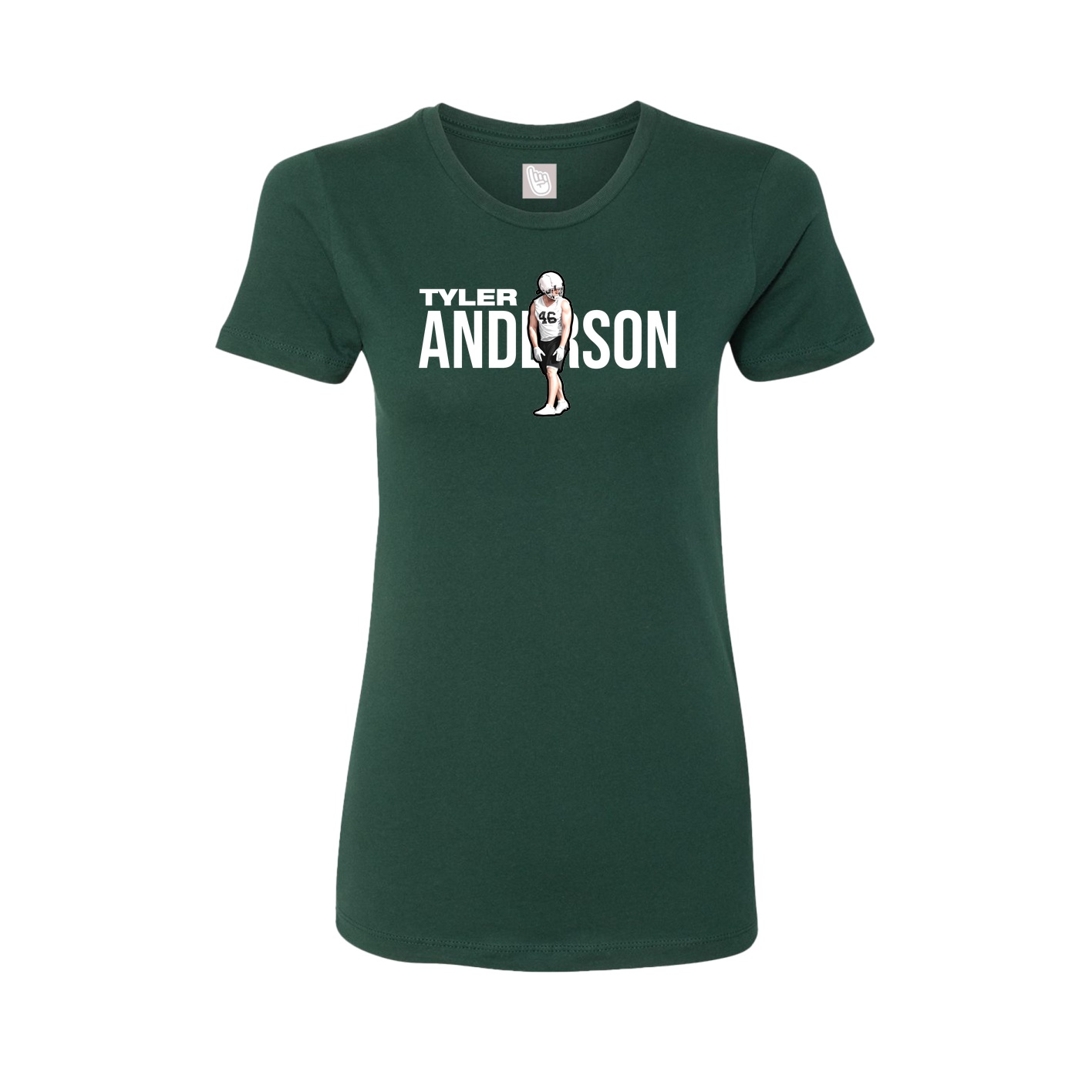Fitted Women's Tee — Player Name in Green