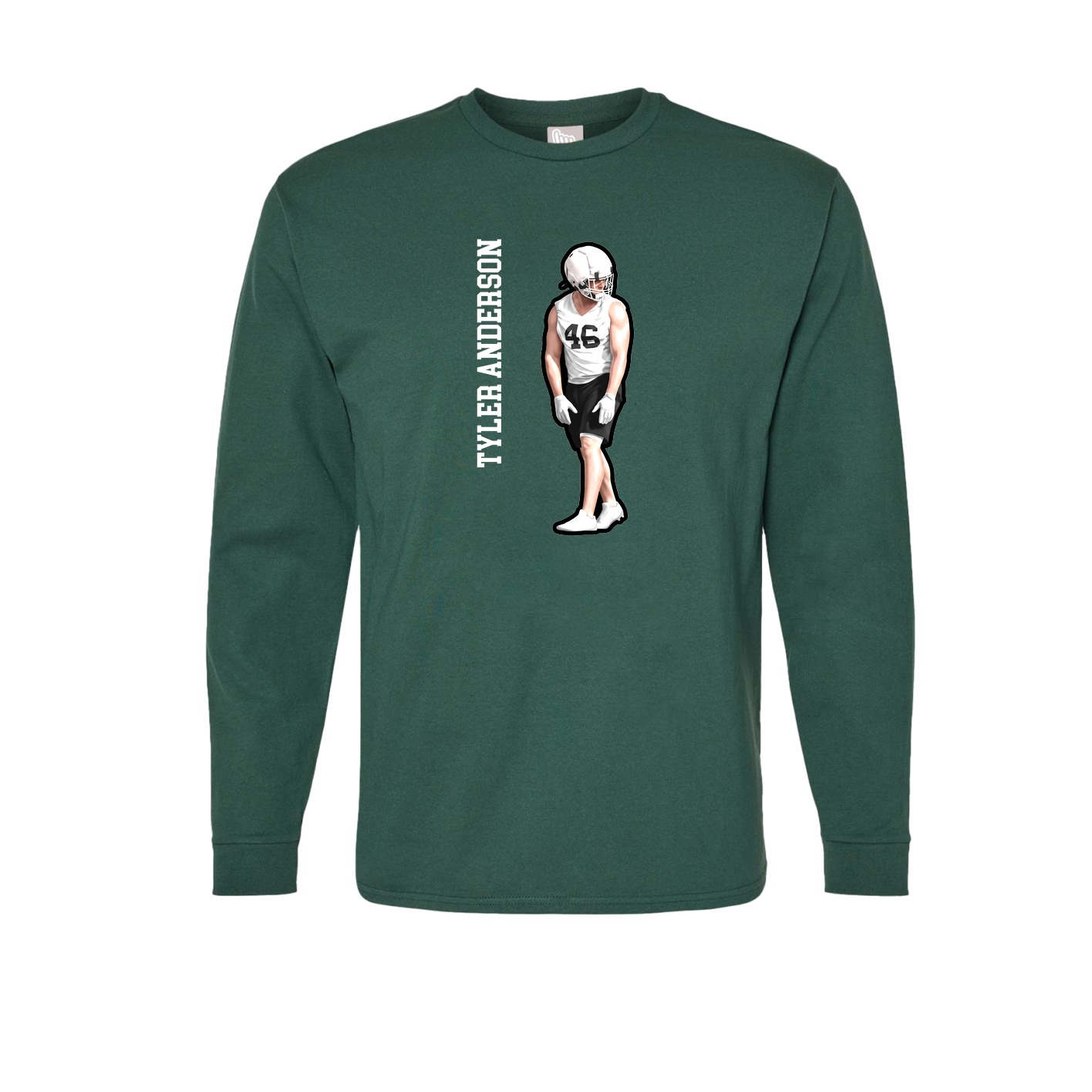 Long Sleeve Tee — Name Vertical in Green