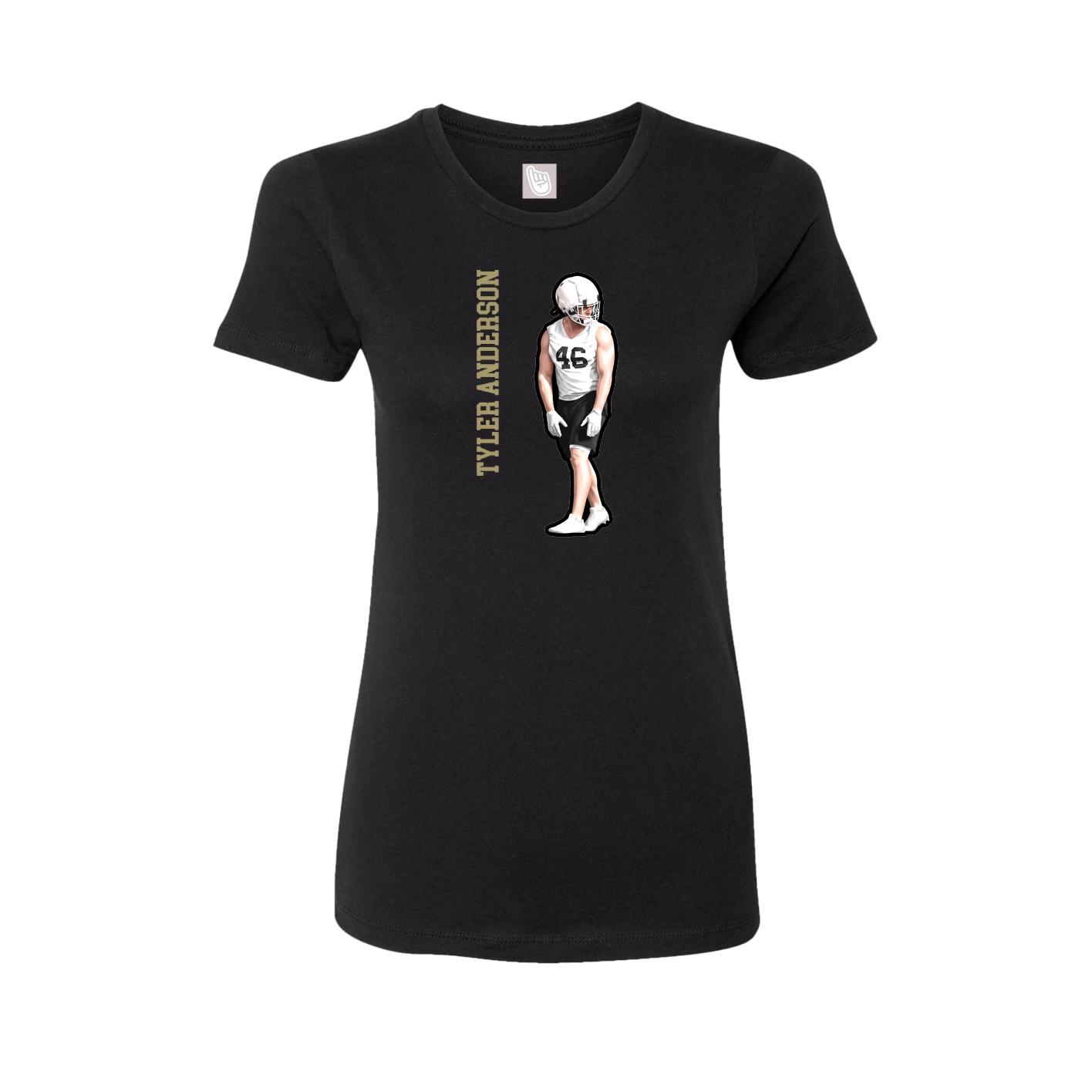 Fitted Women's Tee — Name Vertical in Black