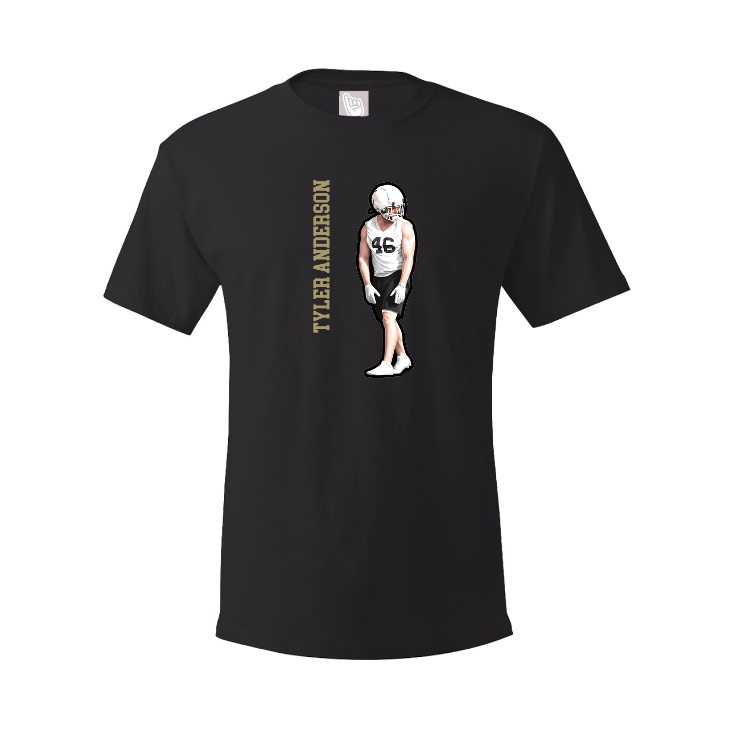Youth Tee — Name Vertical in Black