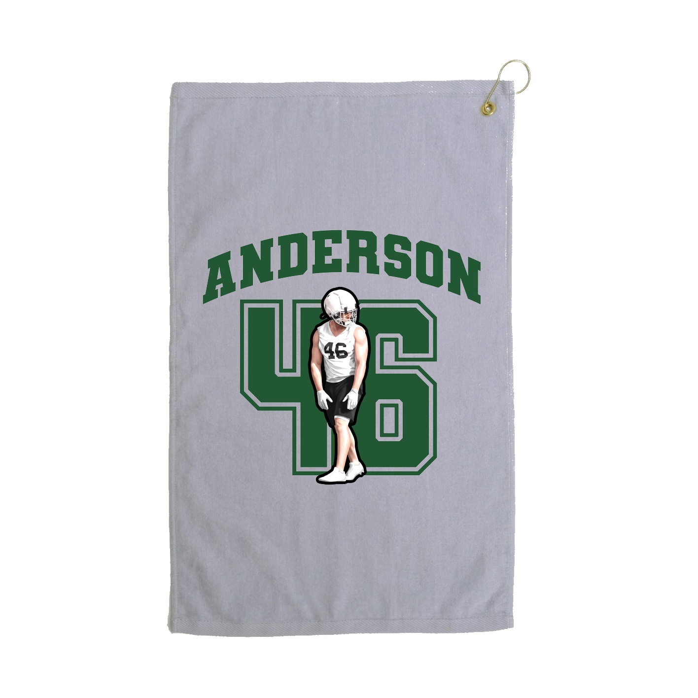 Golf Towel — Number in Grey
