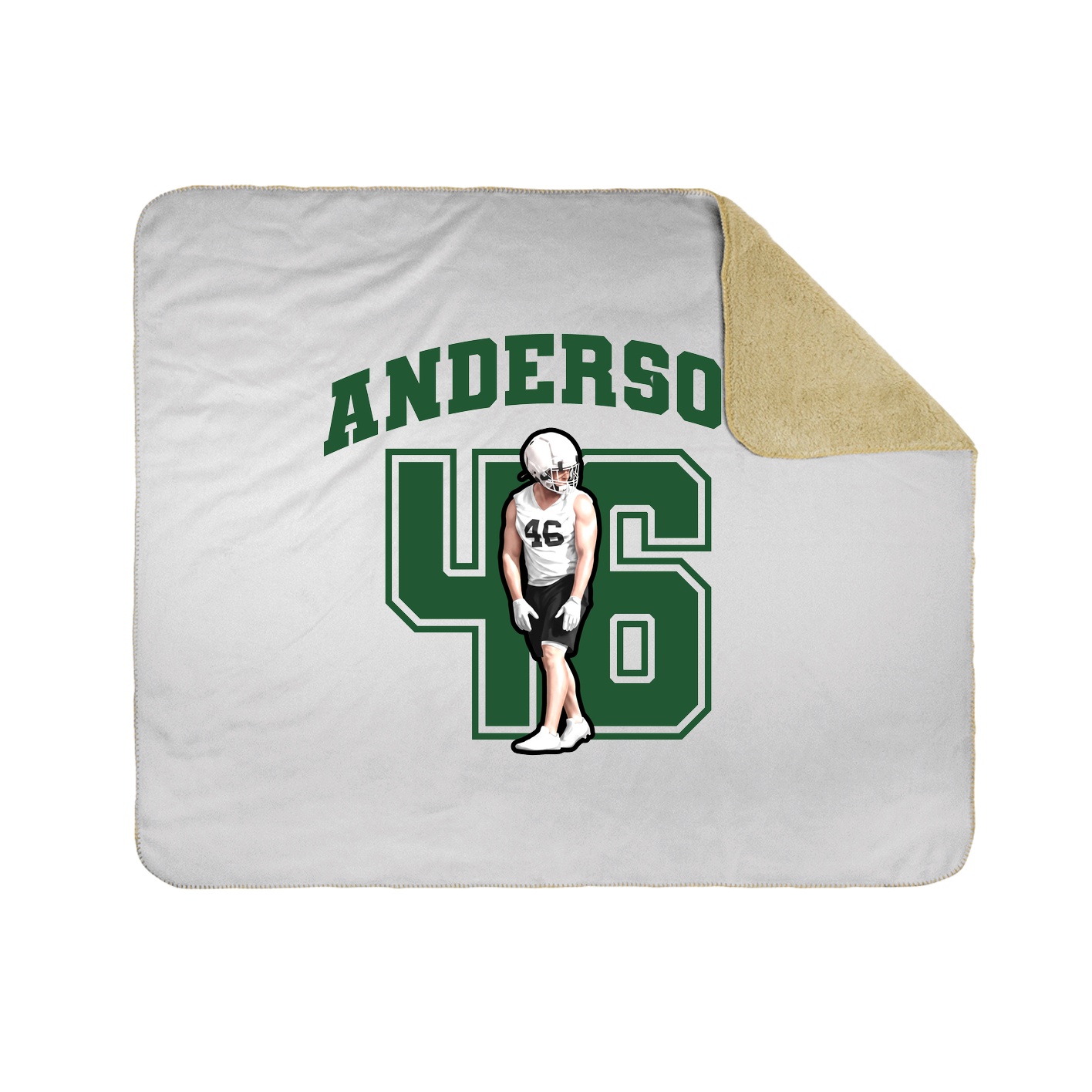 Throw Blanket — Number in White