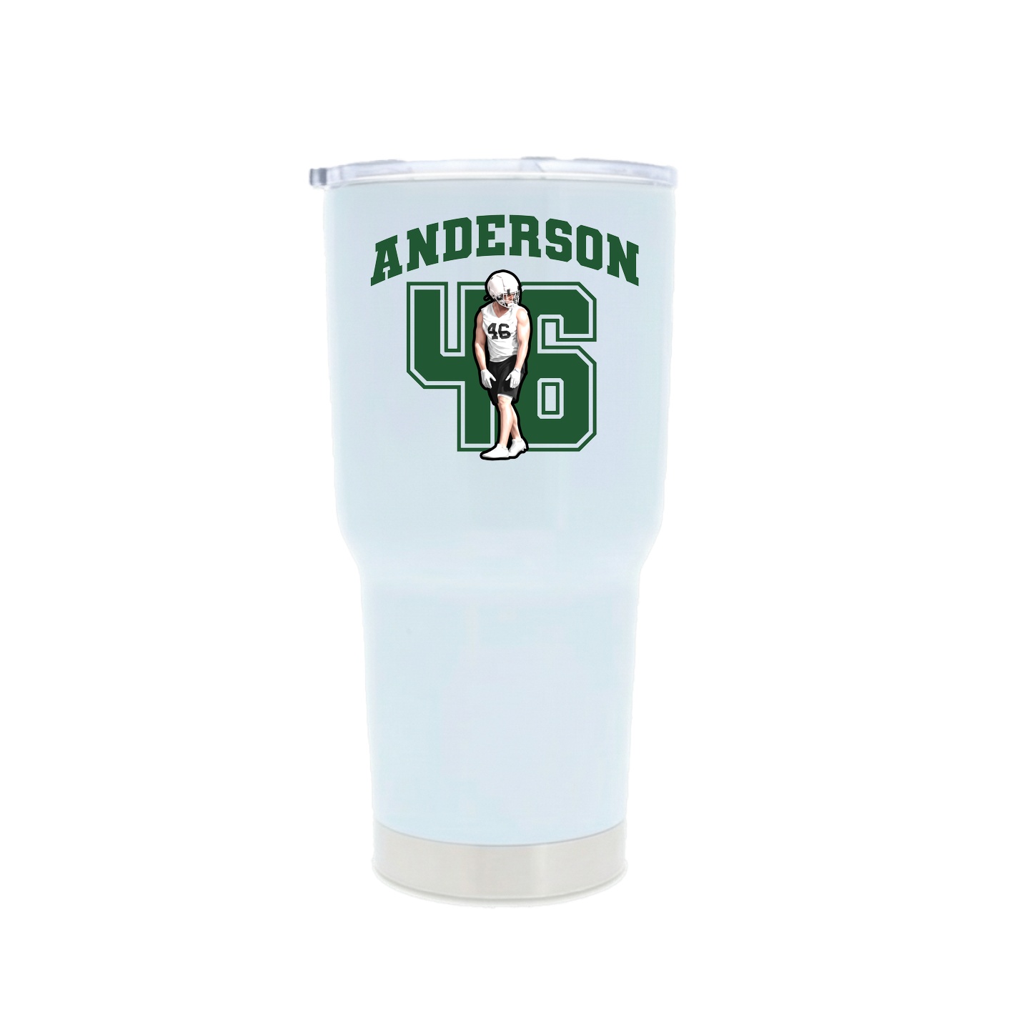30oz Stainless Steel Tumbler — Number in White
