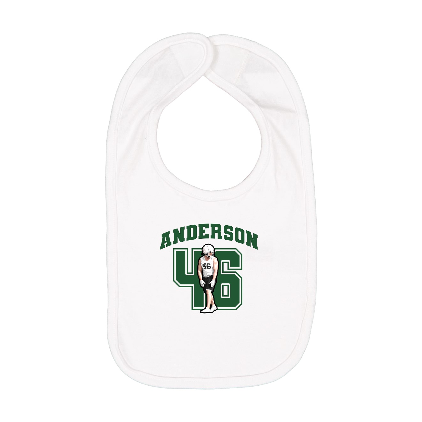 Infant Bib — Number in White