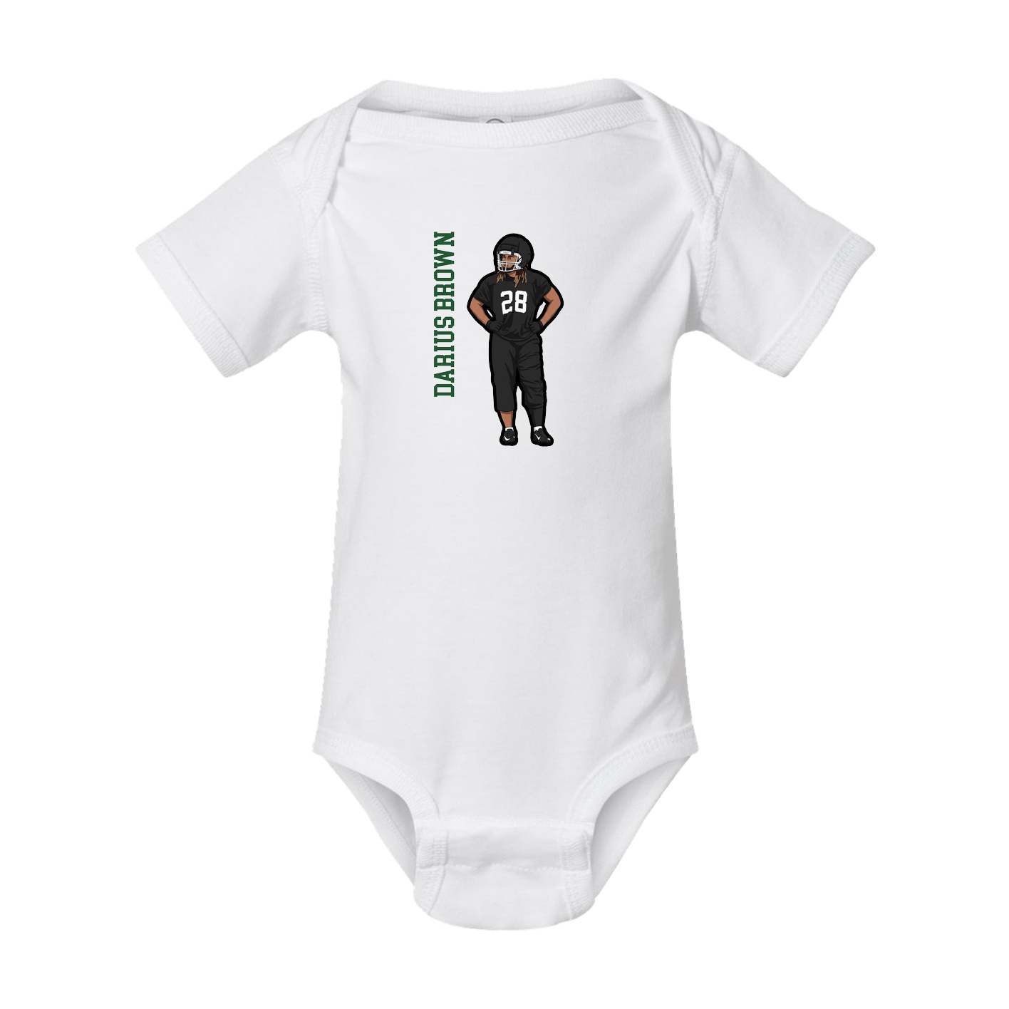 Baby Onesie — Name Vertical in White