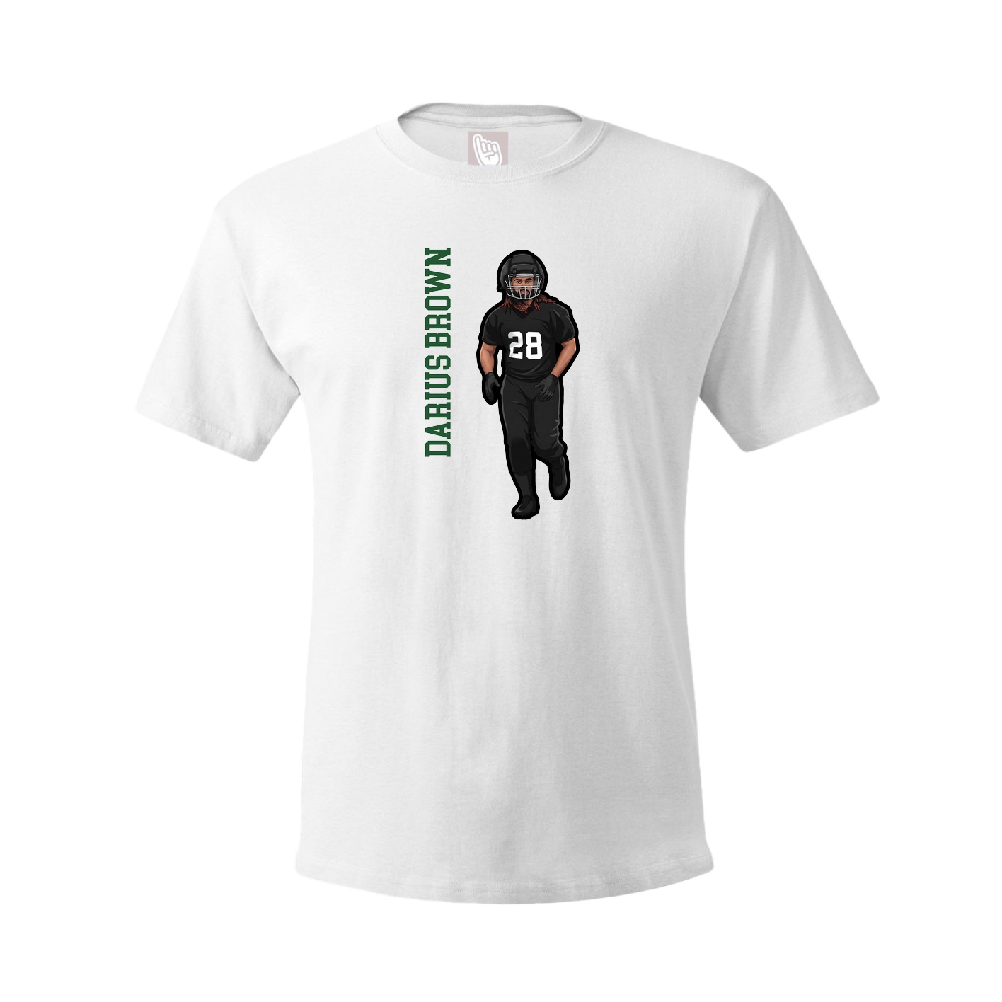 Tee — Name Vertical in White