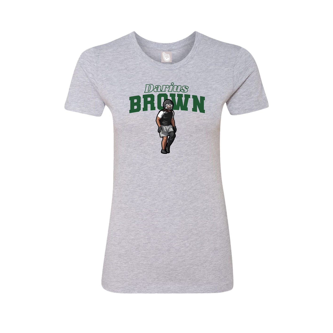 Fitted Women's Tee — Name Arch in Grey