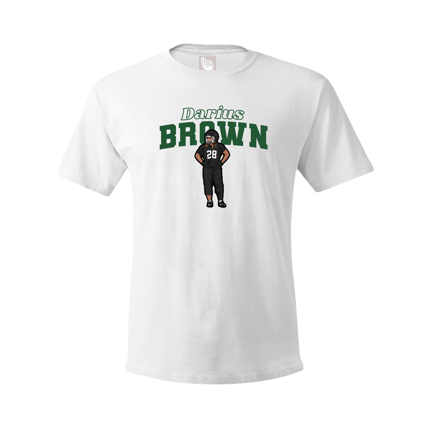 Youth Tee — Name Arch in White