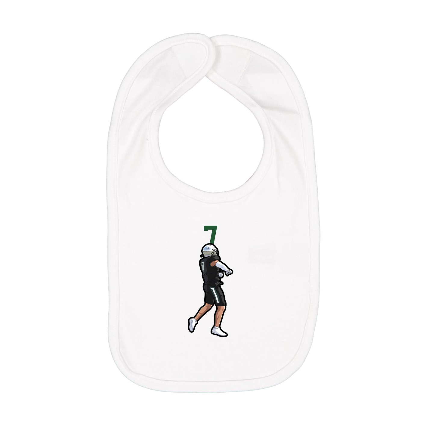 Infant Bib — Number Top in White
