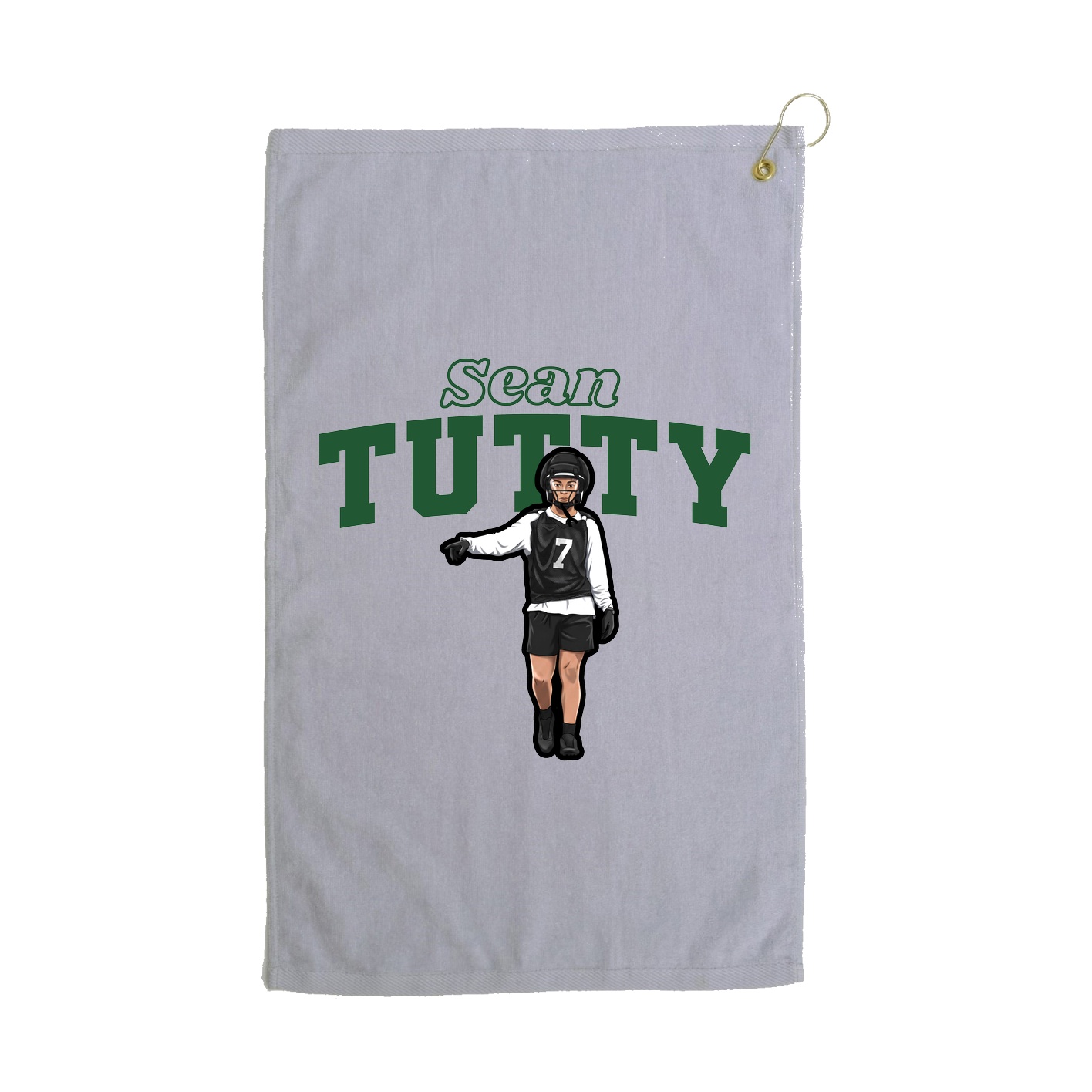 Golf Towel — Name Arch in Grey