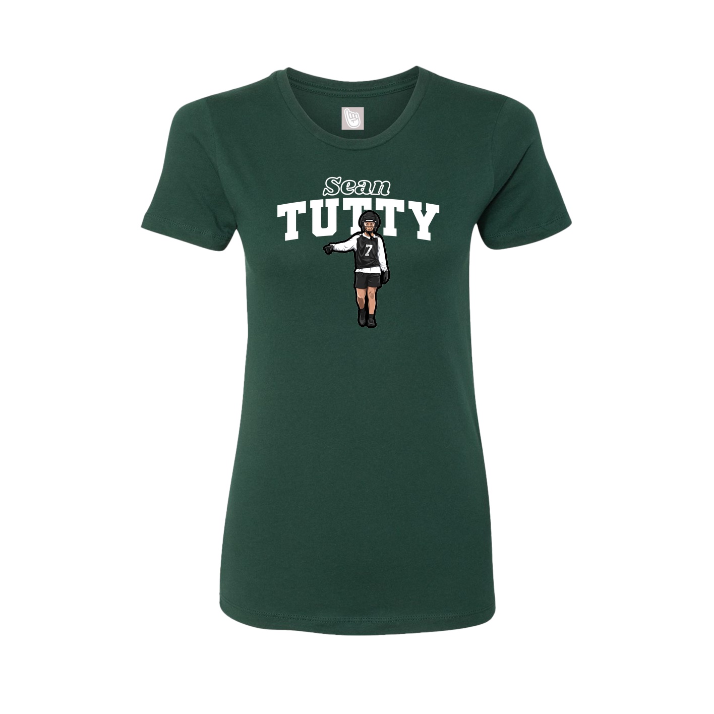 Fitted Women's Tee — Name Arch in Green