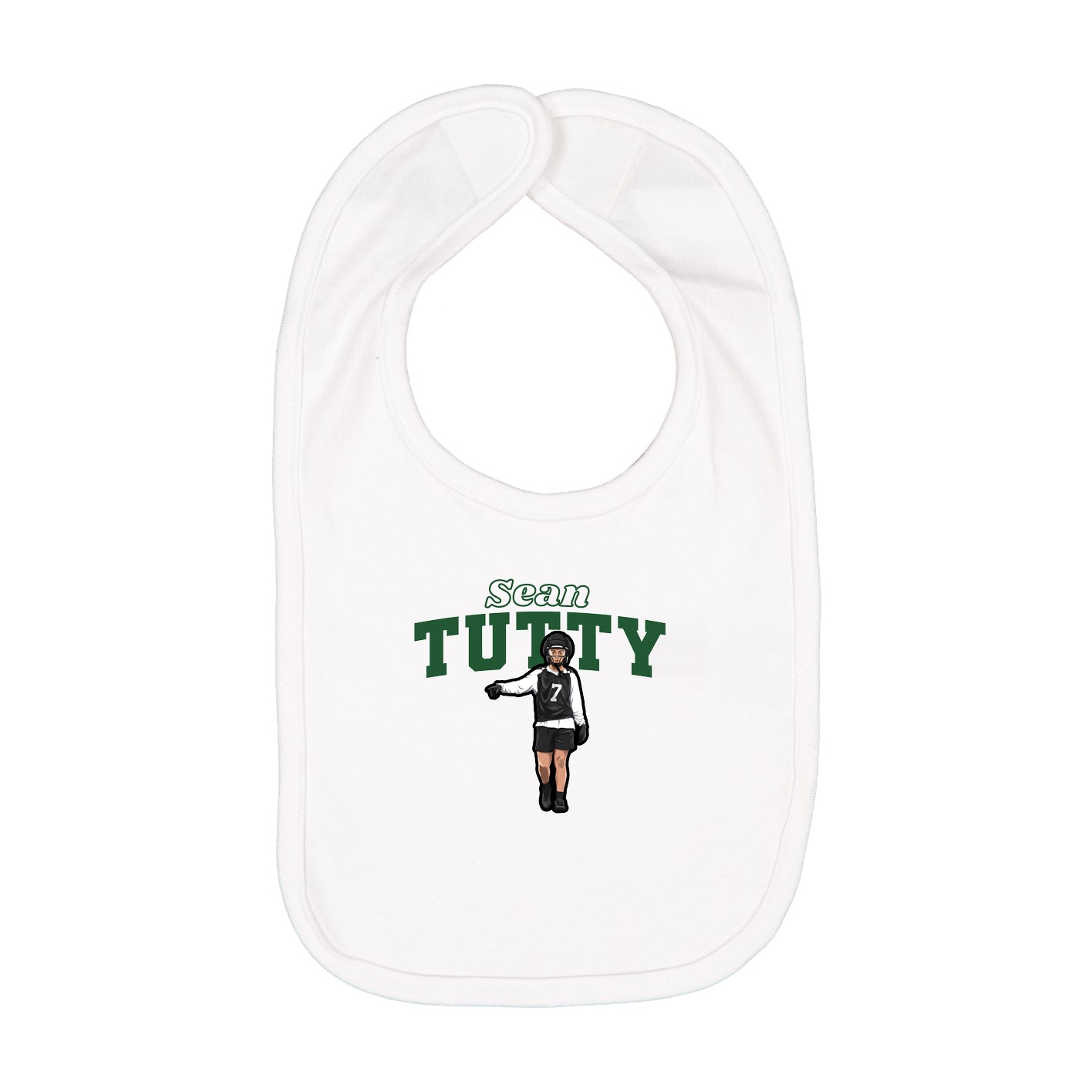 Infant Bib — Name Arch in White