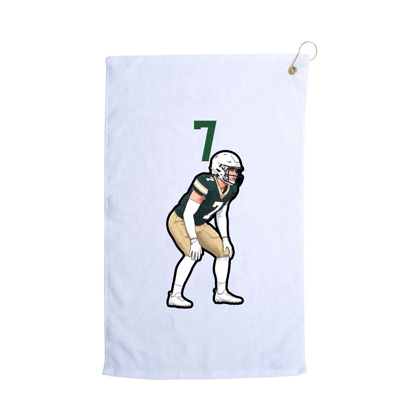 Golf Towel — Number Top in White