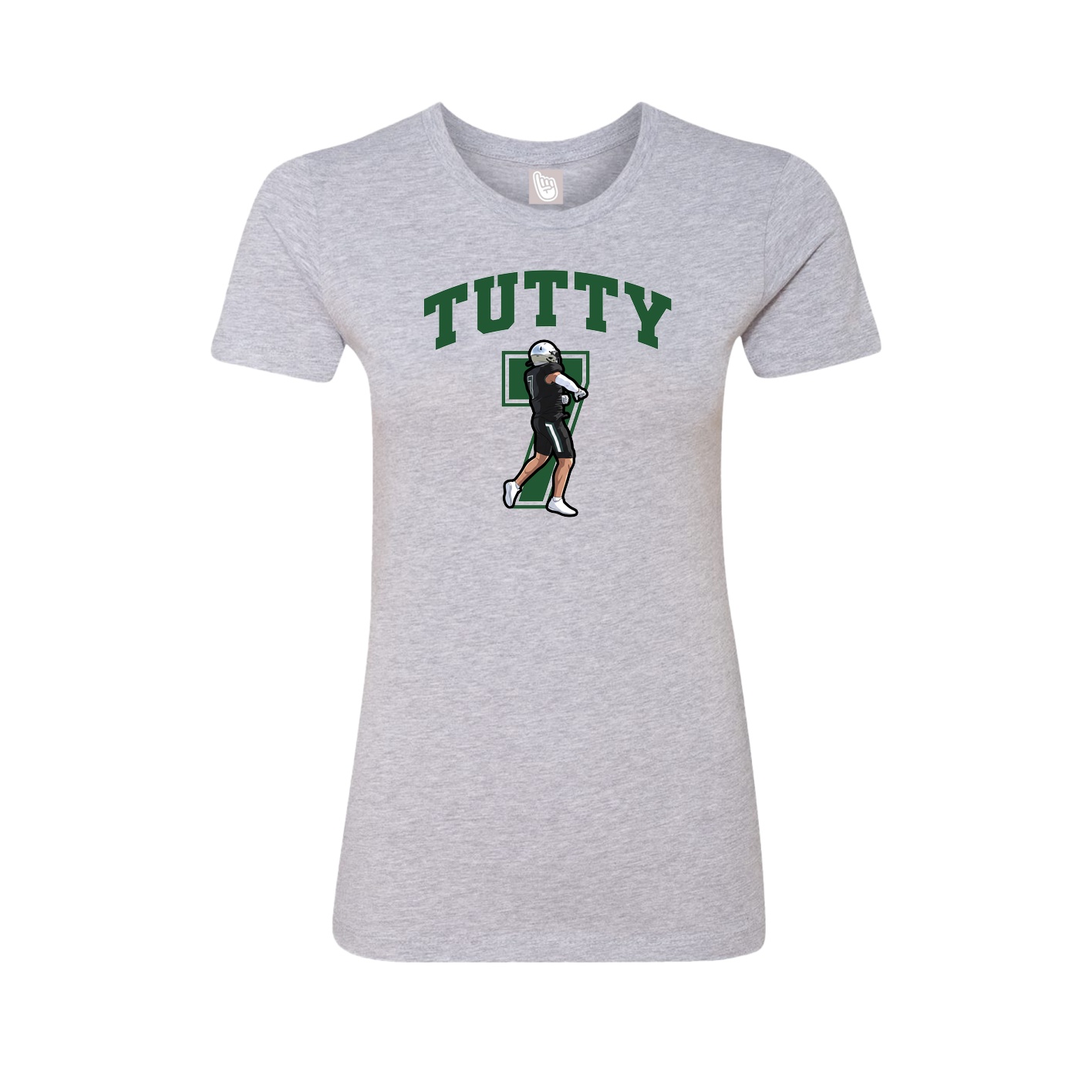 Fitted Women's Tee — Number in Grey