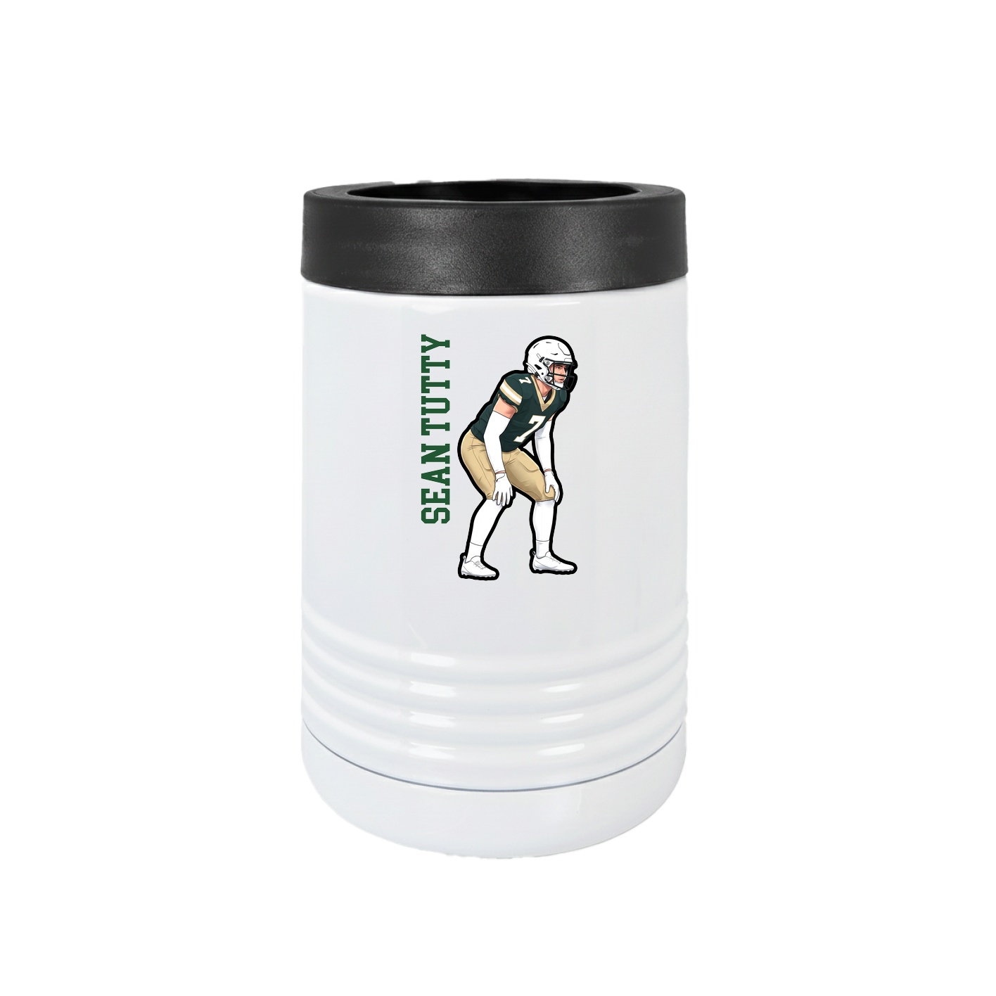 Beverage Holder — Name Vertical in White