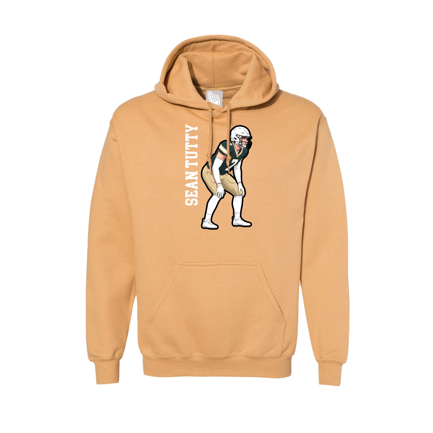 Hoodie — Name Vertical in Vegas Gold