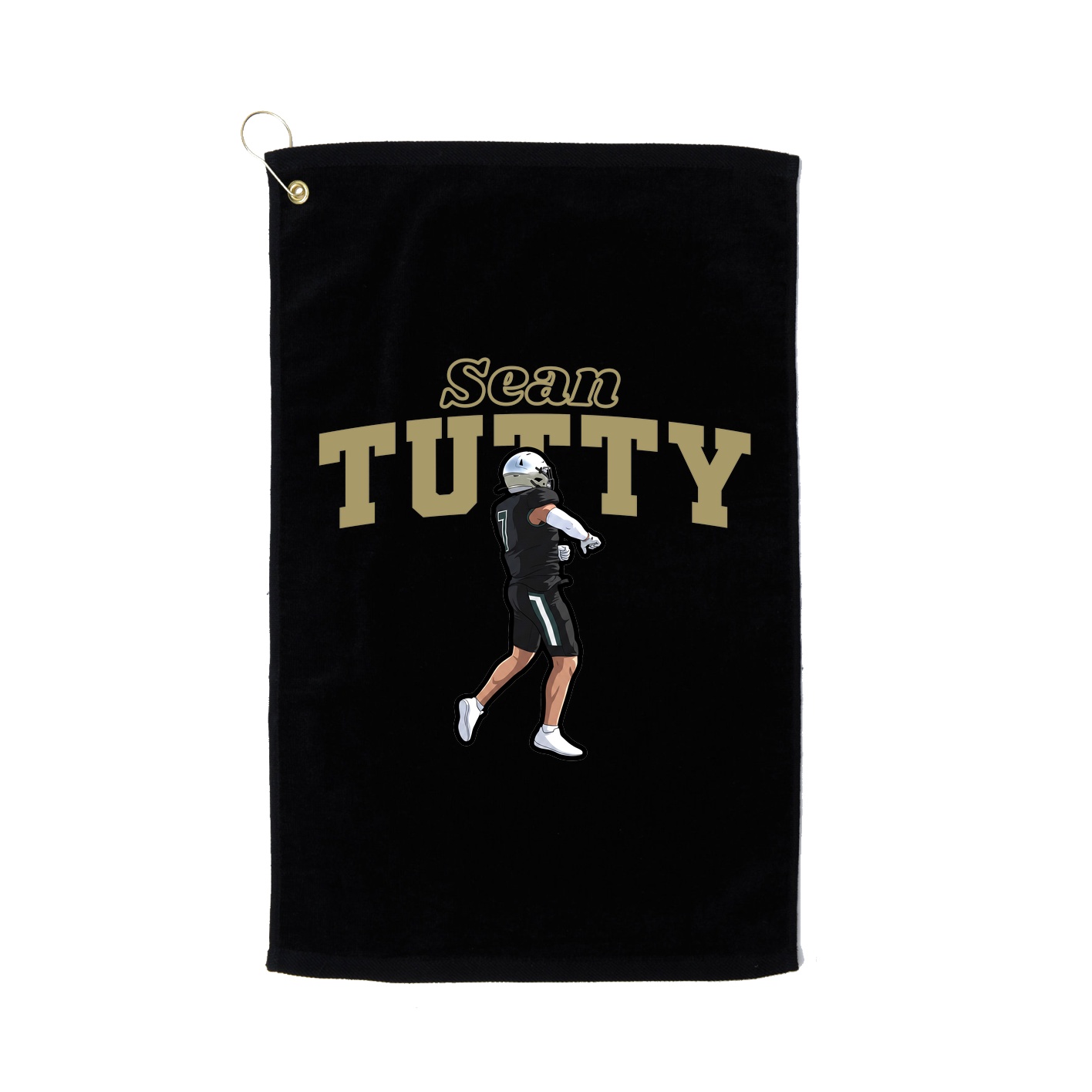 Golf Towel — Name Arch in Black