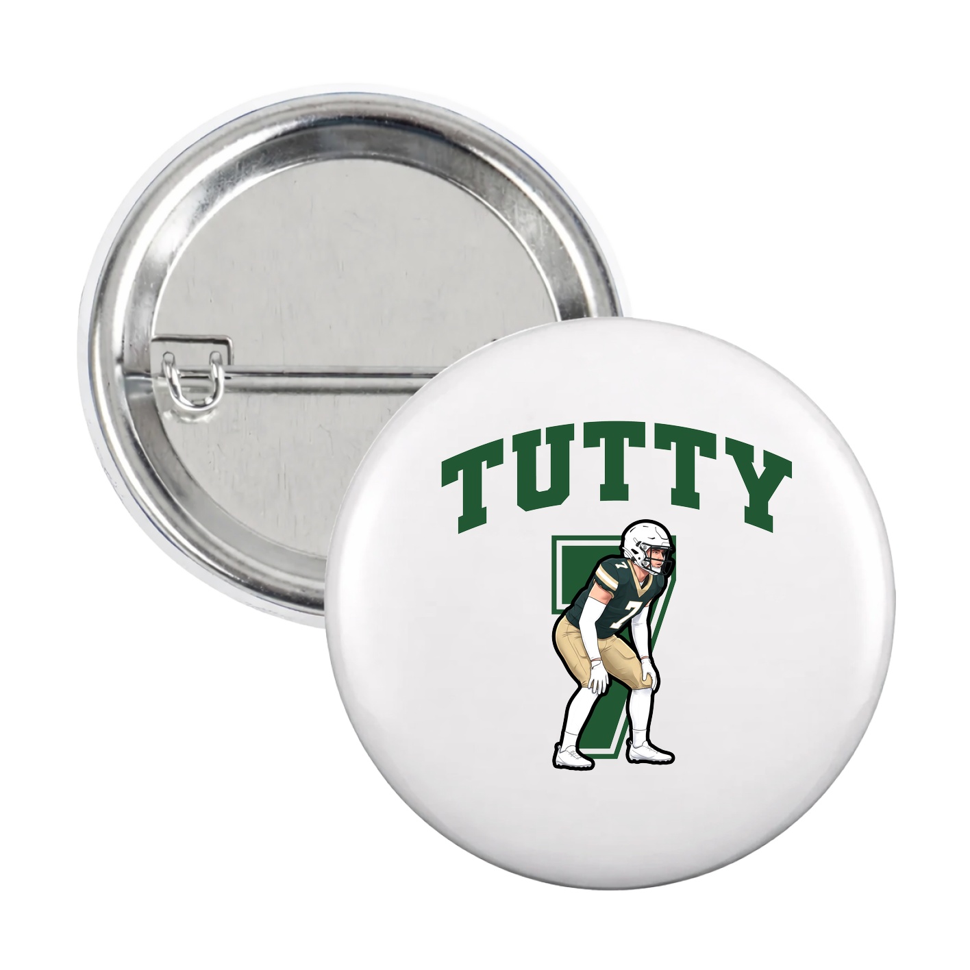 Game Day Button — Number in White