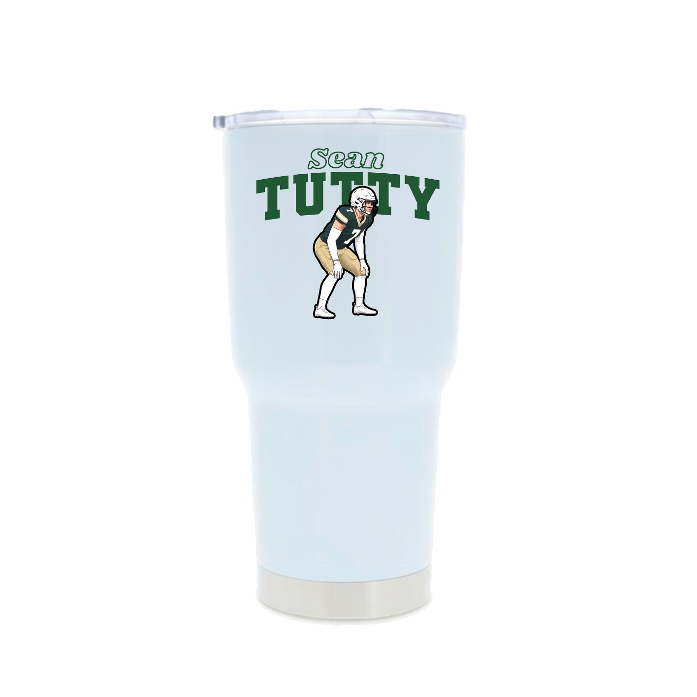 30oz Stainless Steel Tumbler — Name Arch in White