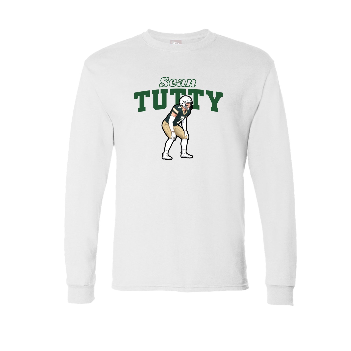 Long Sleeve Tee — Name Arch in White