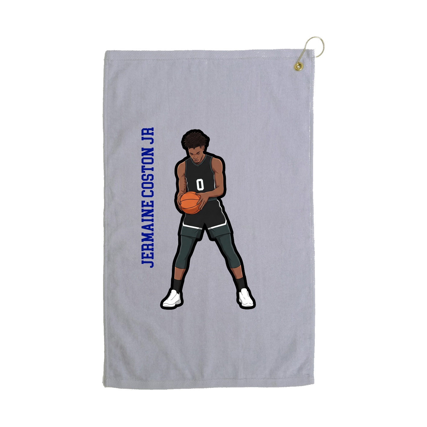 Golf Towel — Name Vertical in Grey
