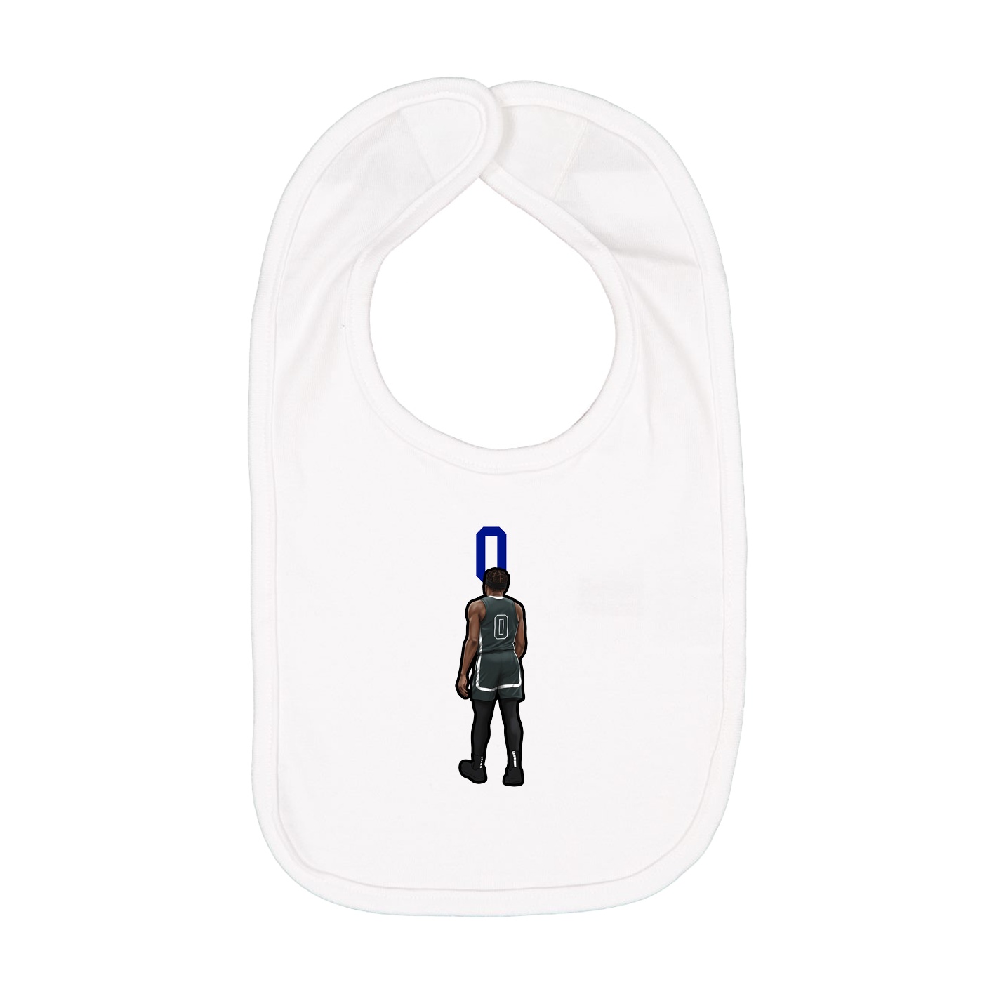 Infant Bib — Number Top in White