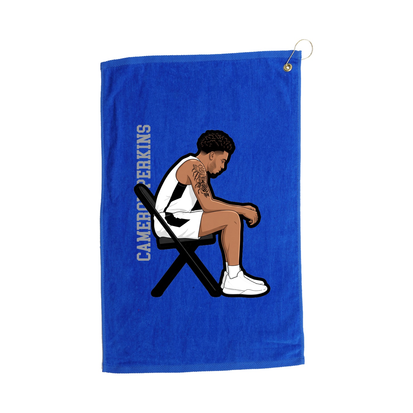 Golf Towel — Name Vertical in Royal