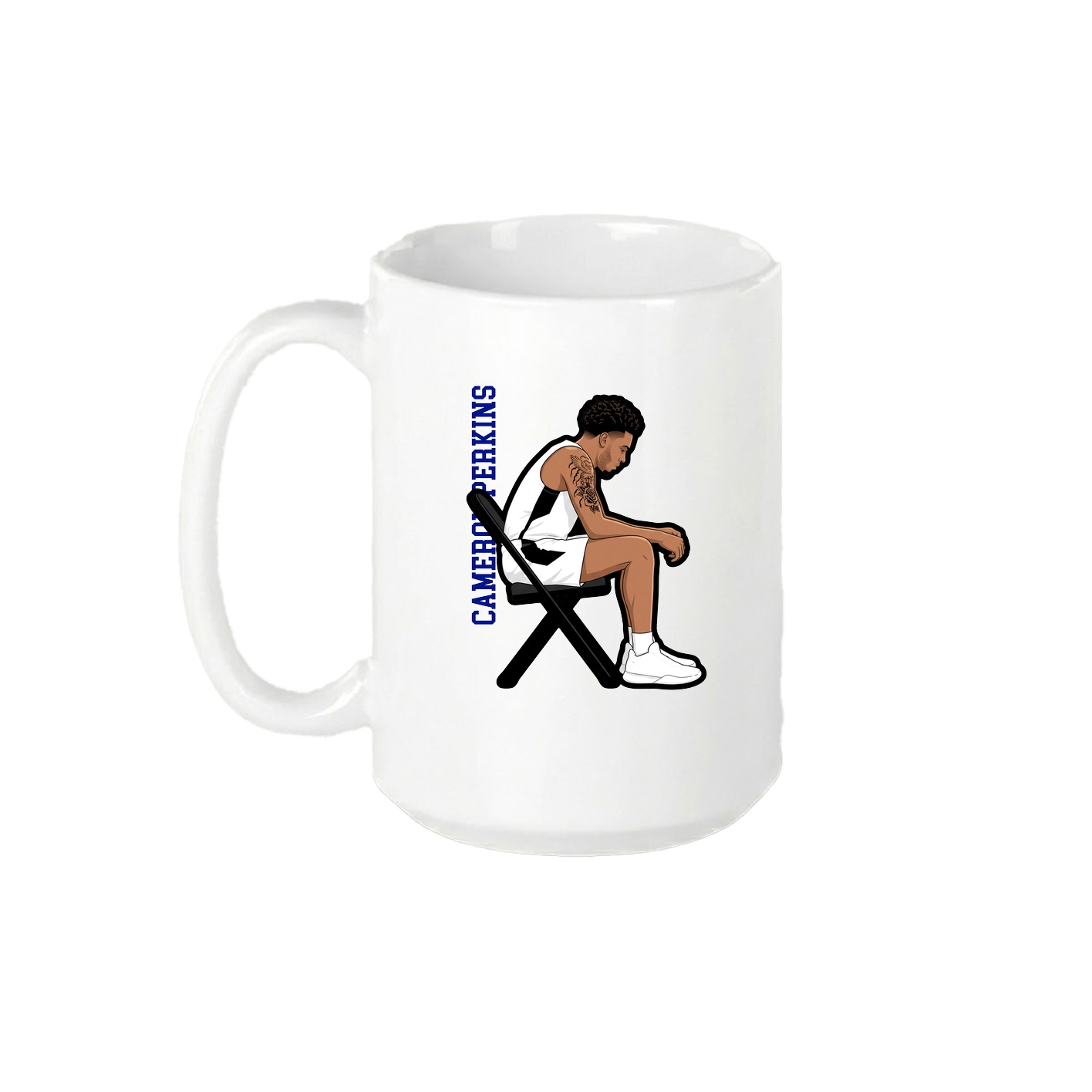 15oz Coffee Mug — Name Vertical in White
