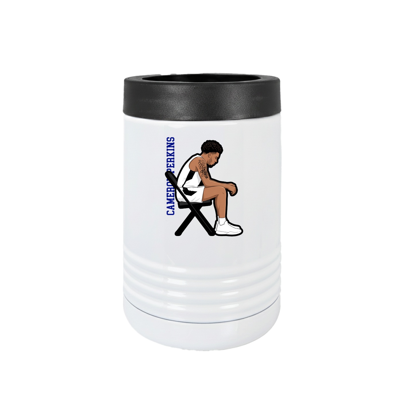 Beverage Holder — Name Vertical in White