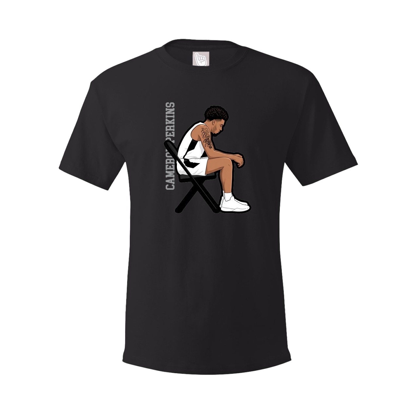 Youth Tee — Name Vertical in Black