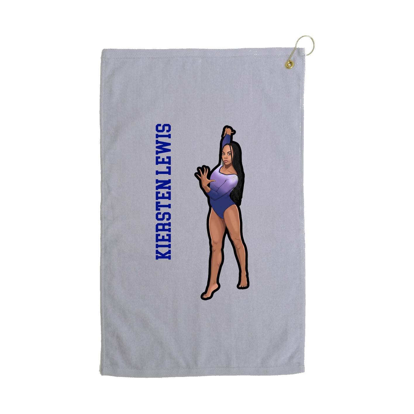 Golf Towel — Name Vertical in Grey