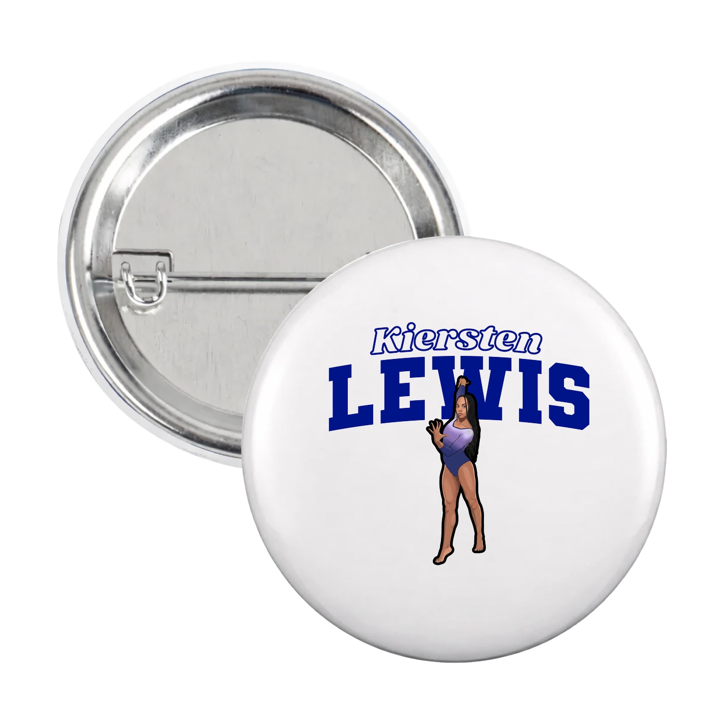 Game Day Button — Name Arch in White