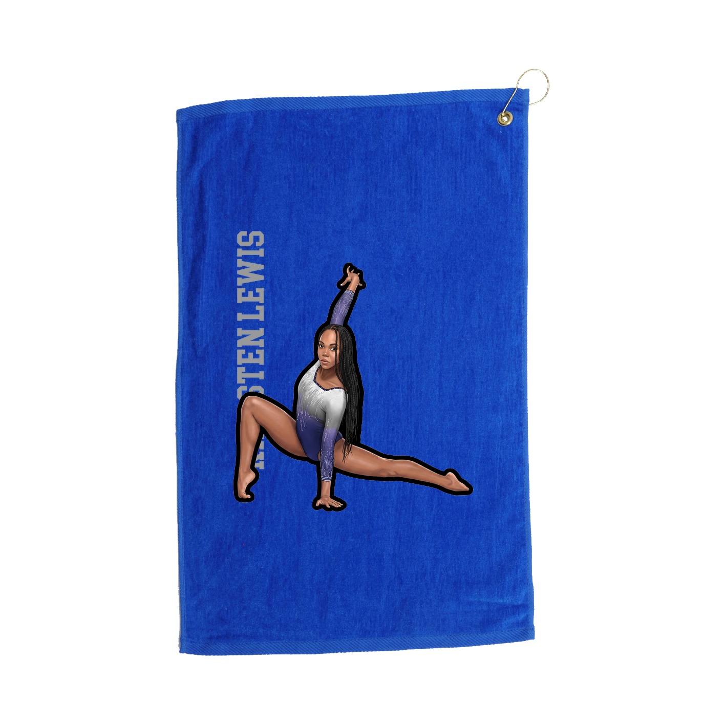Golf Towel — Name Vertical in Royal