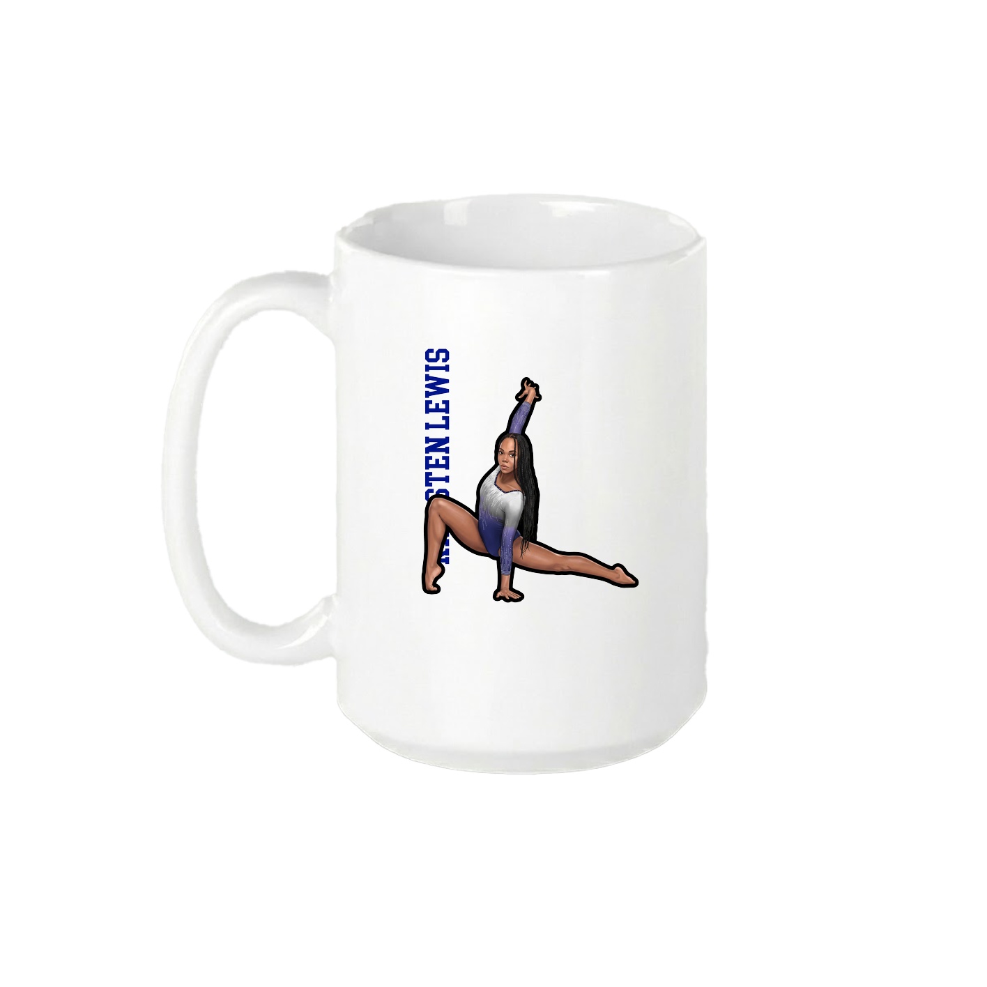 15oz Coffee Mug — Name Vertical in White
