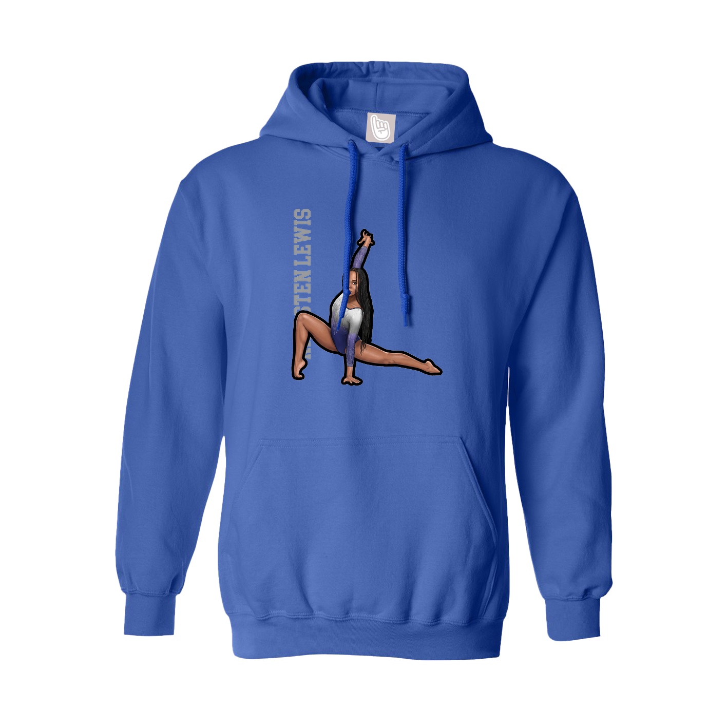 Hoodie — Name Vertical in Royal