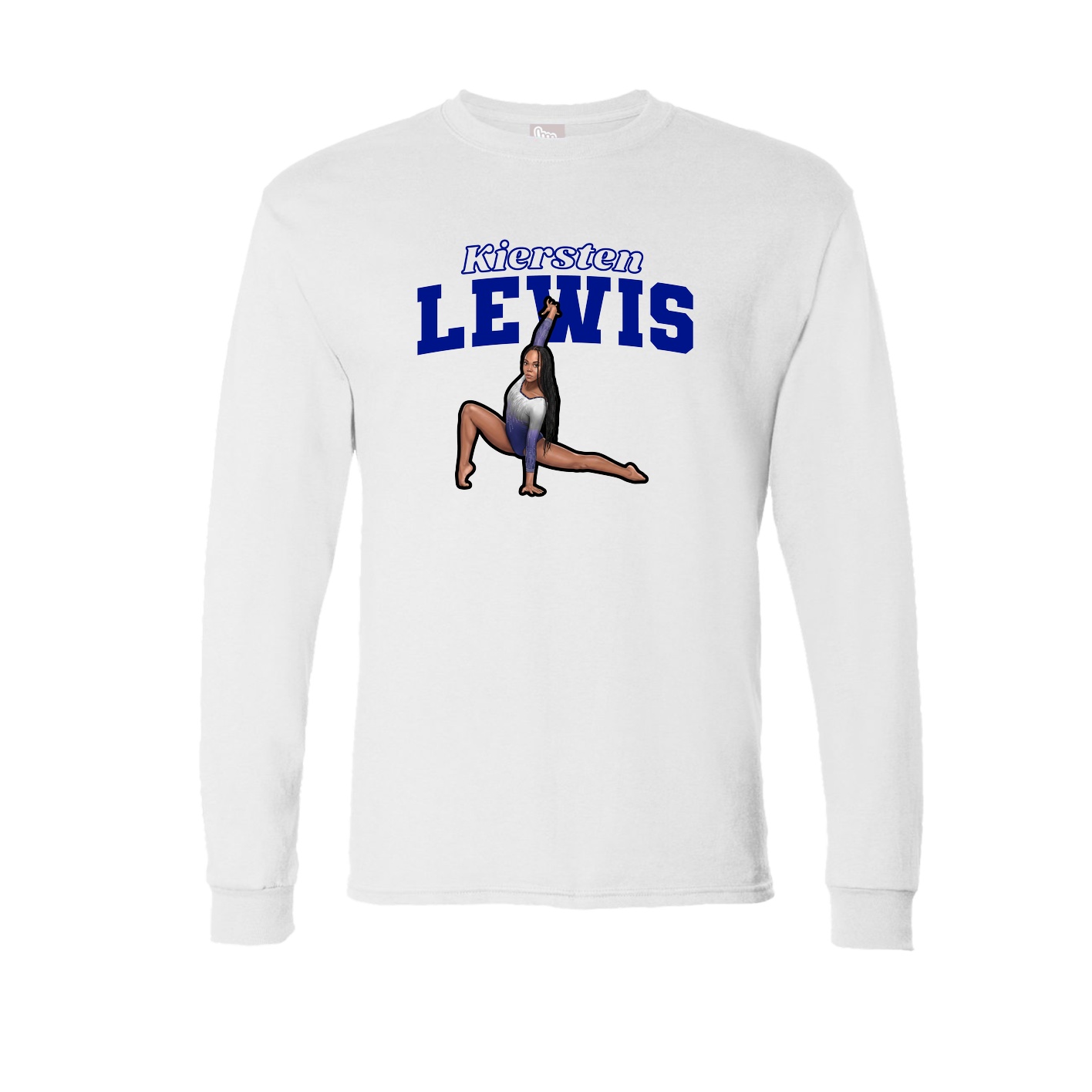 Long Sleeve Tee — Name Arch in White