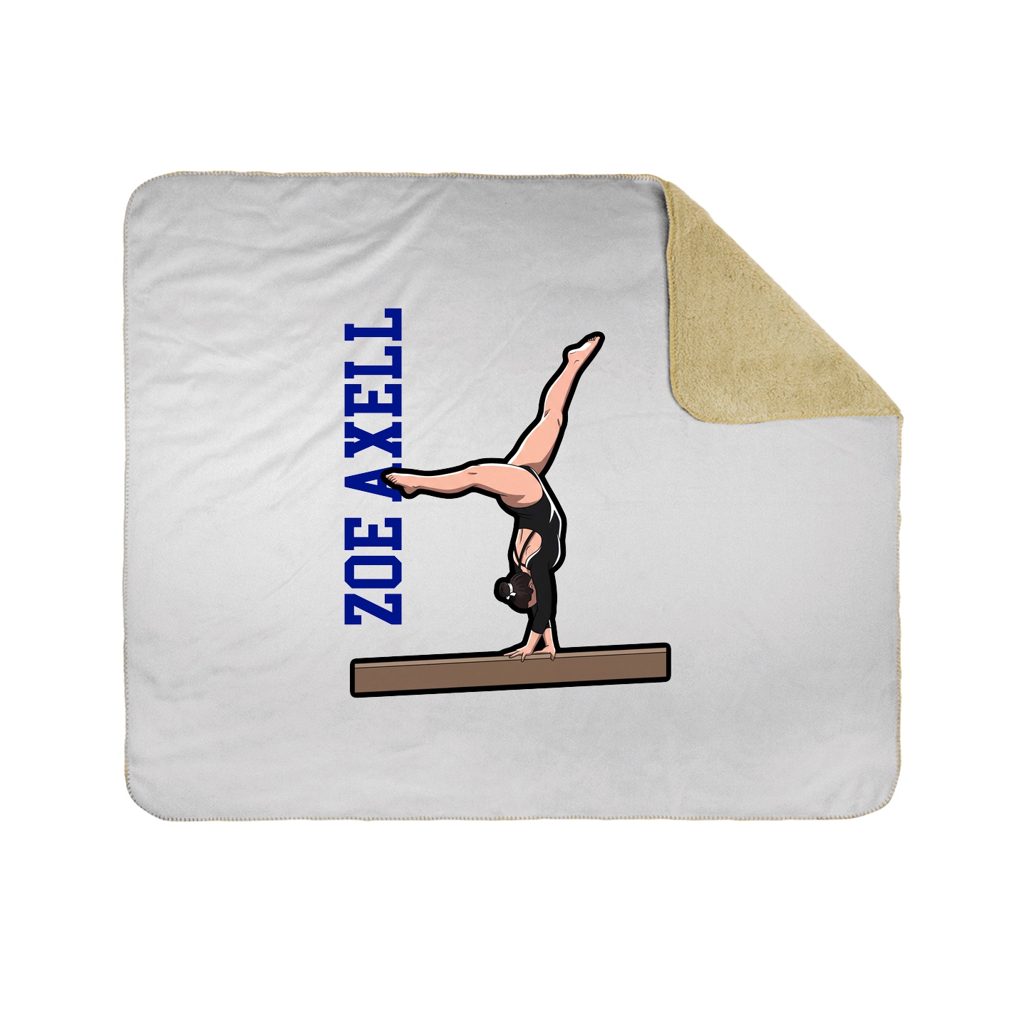 Throw Blanket — Name Vertical in White