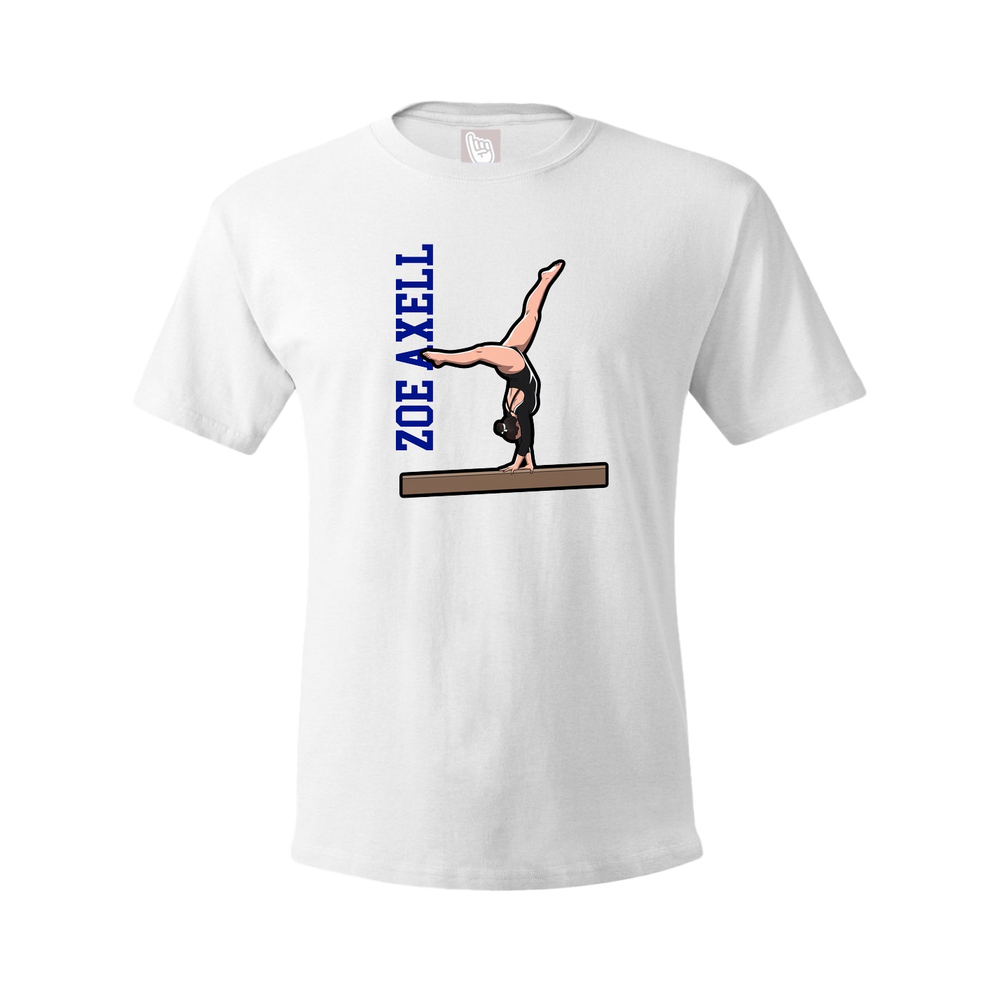 Youth Tee — Name Vertical in White
