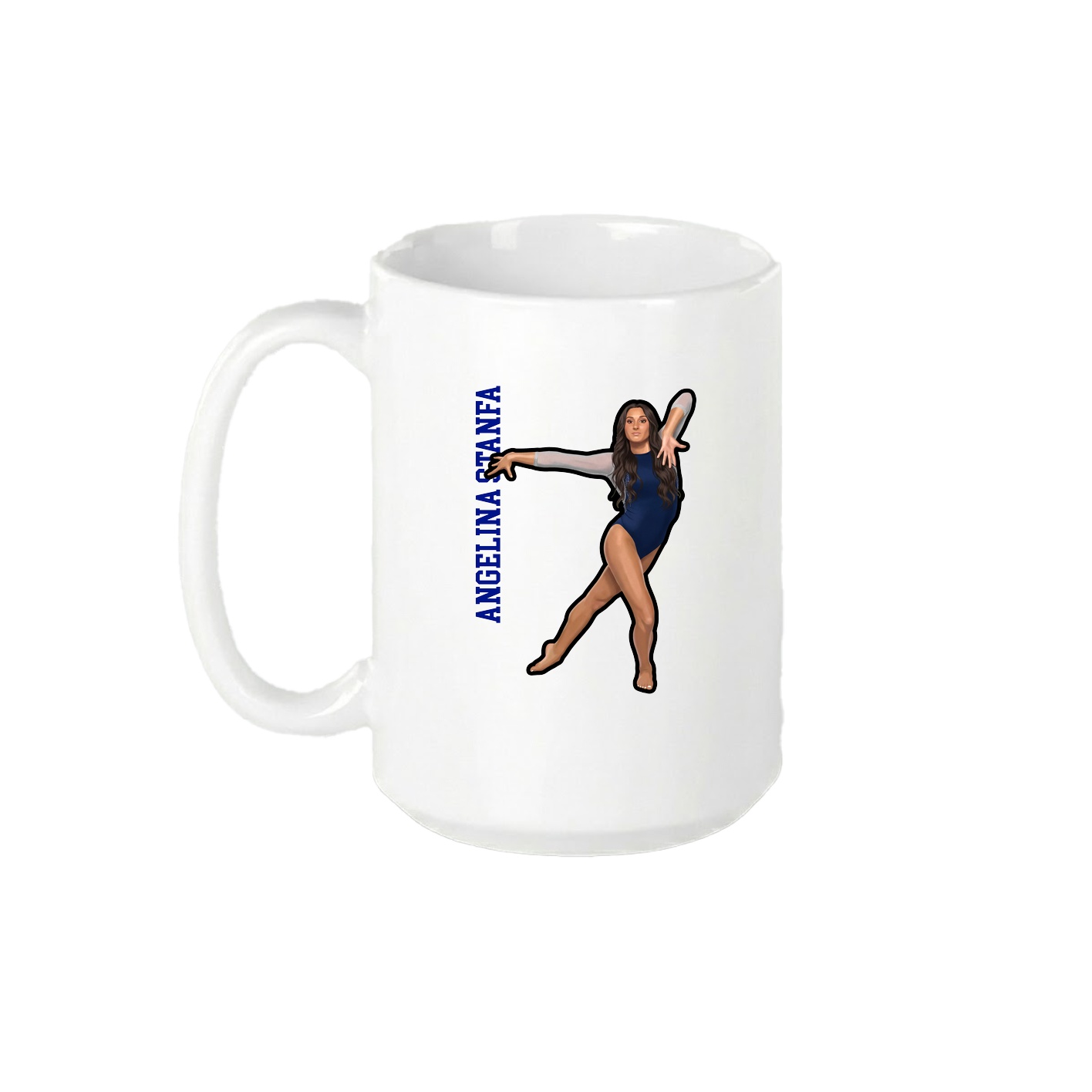 15oz Coffee Mug — Name Vertical in White