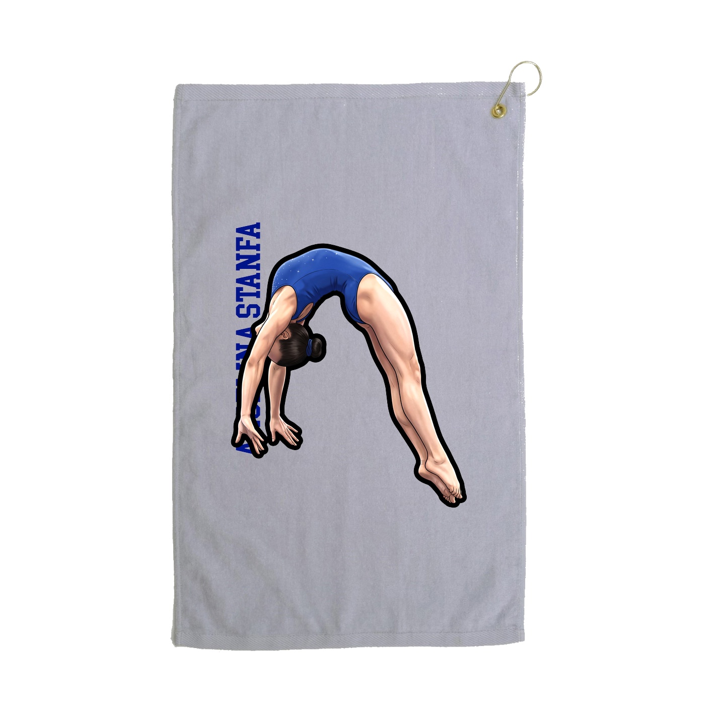 Golf Towel — Name Vertical in Grey